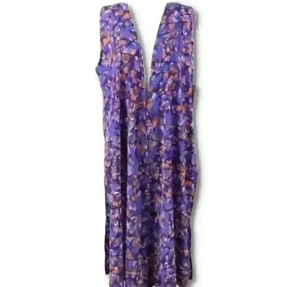 New Lularoe Joy Womens long vest duster size M 8-10 multicolored leaves